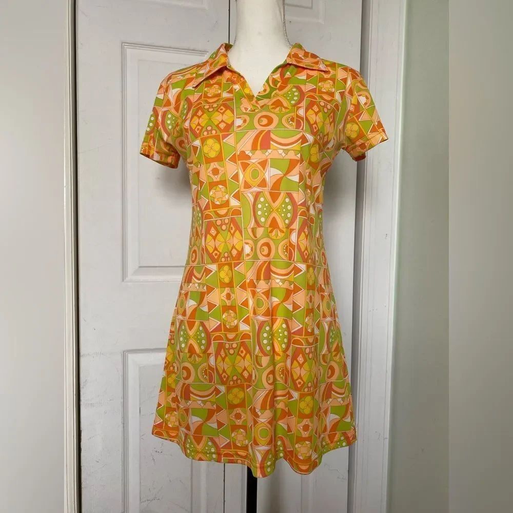 Y2K/90s does 70s Groovy Psychedelic Print Midi Dress by Twist